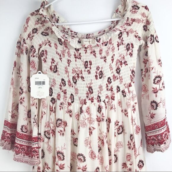 NEW Altar’d State Cream/ Red Floral Off Shoulder Dress - Picture 9 of 16